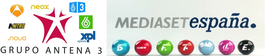 Logos Antena 3 y Mediaset